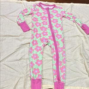 Angel Dear 18-24 mo. Flower Power Design Footie Zip Up Outfit